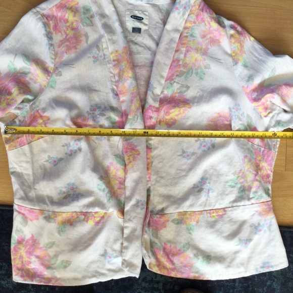 Old Navy Linen Blend 3X Blazer Floral Garden Pastels - Picture 7 of 8